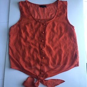 Sheer Tank Top with Crochet Back